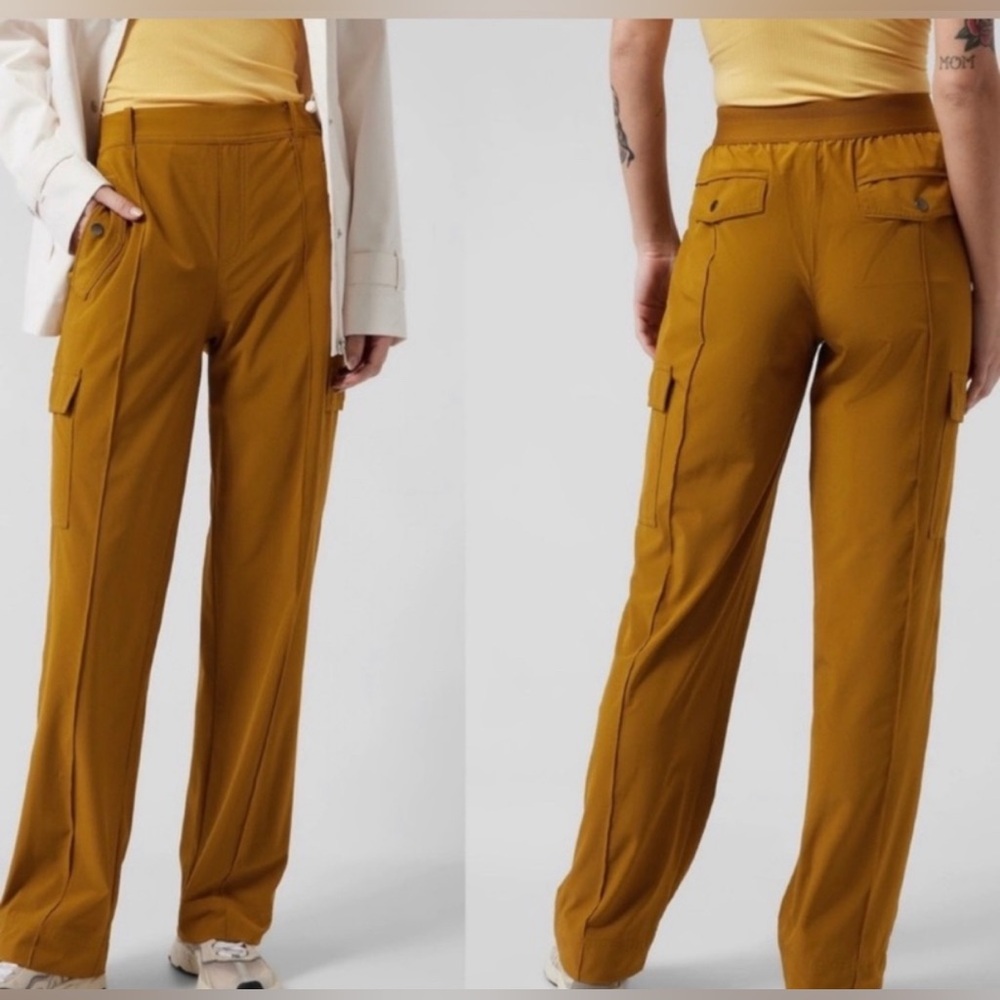 NWT Athleta Vienna Women's Mustard Cargo Pants size 14